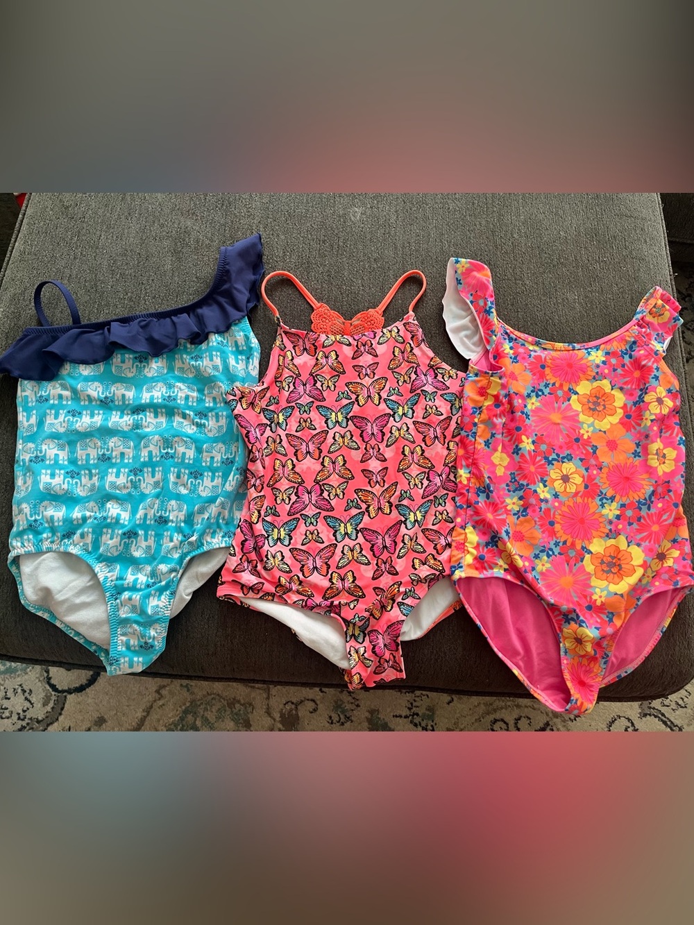 Girls Pink Butterfly One-Piece Swimsuit